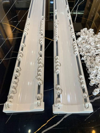 حامل الستائر الثنائي tringle rideau double rail